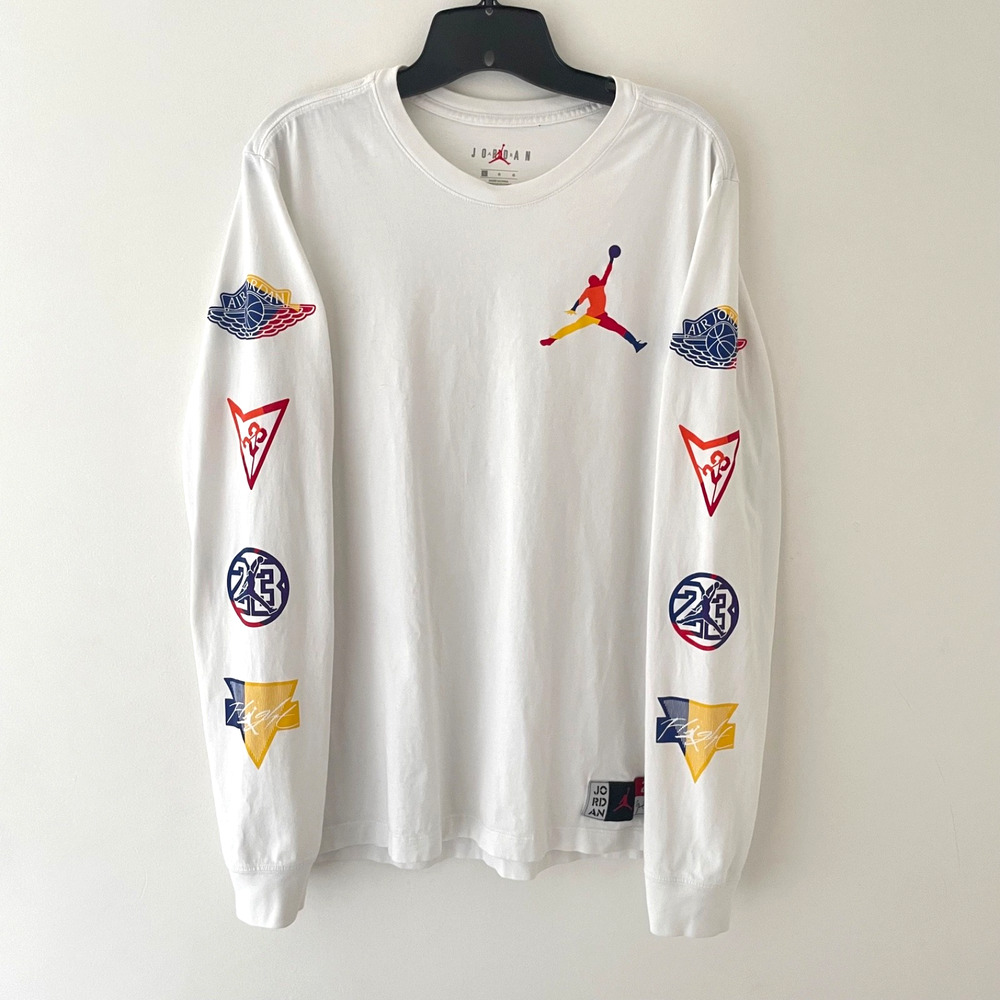 Nike Jordan Sport DNA HBR‎ Long Sleeve T-Shirt White Men's L Graphic Streetwear